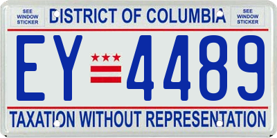 DC license plate EY4489