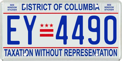 DC license plate EY4490