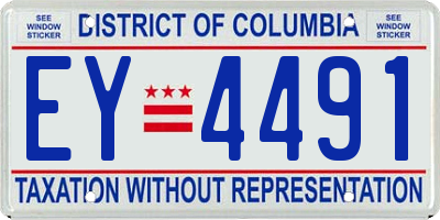 DC license plate EY4491