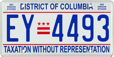 DC license plate EY4493