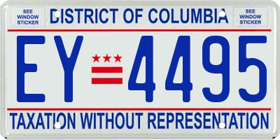 DC license plate EY4495