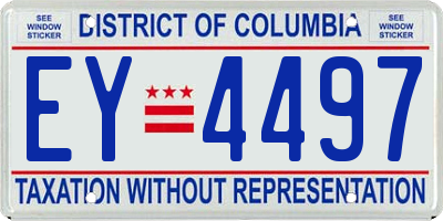 DC license plate EY4497