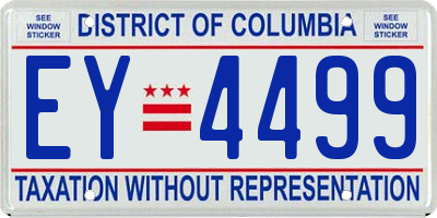 DC license plate EY4499