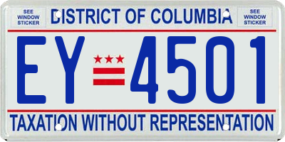 DC license plate EY4501