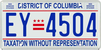 DC license plate EY4504