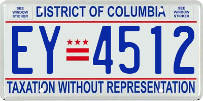 DC license plate EY4512