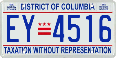 DC license plate EY4516