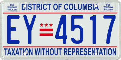 DC license plate EY4517