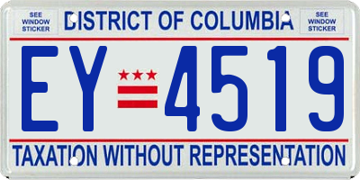 DC license plate EY4519
