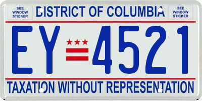 DC license plate EY4521