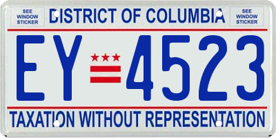 DC license plate EY4523
