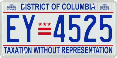 DC license plate EY4525