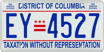 DC license plate EY4527