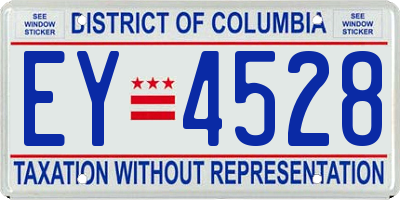 DC license plate EY4528