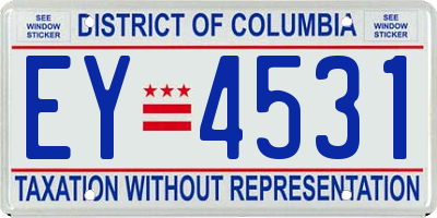 DC license plate EY4531