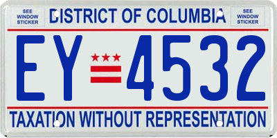 DC license plate EY4532