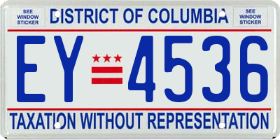 DC license plate EY4536