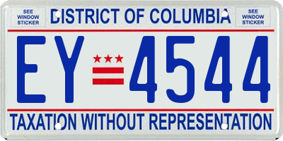 DC license plate EY4544