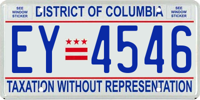 DC license plate EY4546