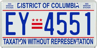 DC license plate EY4551