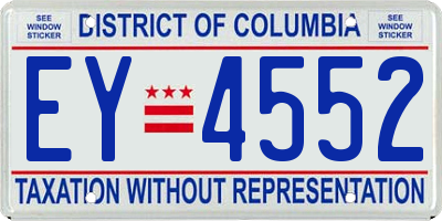 DC license plate EY4552