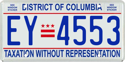 DC license plate EY4553