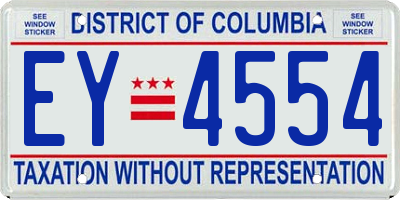 DC license plate EY4554