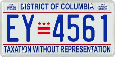 DC license plate EY4561