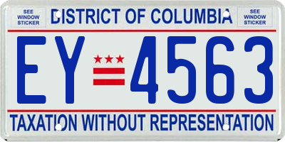 DC license plate EY4563
