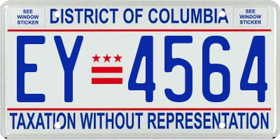 DC license plate EY4564