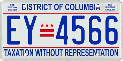 DC license plate EY4566