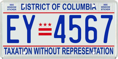 DC license plate EY4567