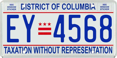 DC license plate EY4568