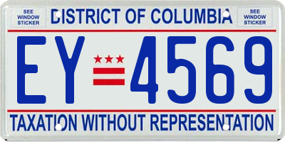 DC license plate EY4569