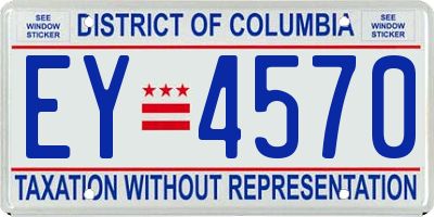 DC license plate EY4570