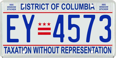 DC license plate EY4573