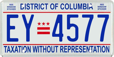 DC license plate EY4577