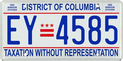 DC license plate EY4585