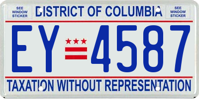 DC license plate EY4587