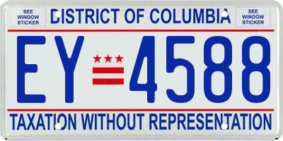 DC license plate EY4588