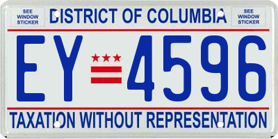 DC license plate EY4596