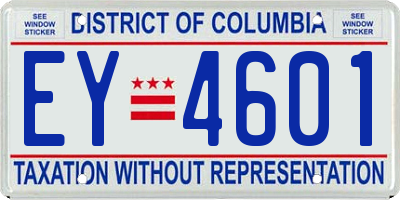 DC license plate EY4601