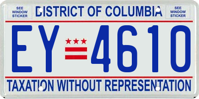 DC license plate EY4610