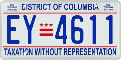 DC license plate EY4611