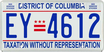 DC license plate EY4612