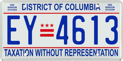 DC license plate EY4613