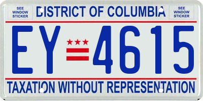 DC license plate EY4615