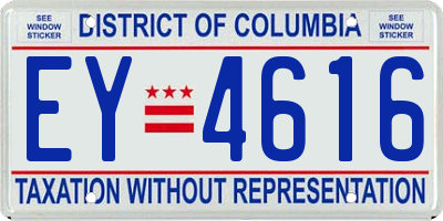 DC license plate EY4616