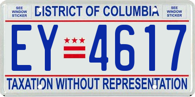 DC license plate EY4617