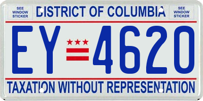 DC license plate EY4620